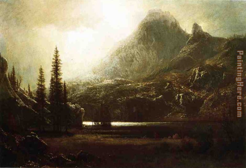 By a Mountain Lake painting - Albert Bierstadt By a Mountain Lake art painting